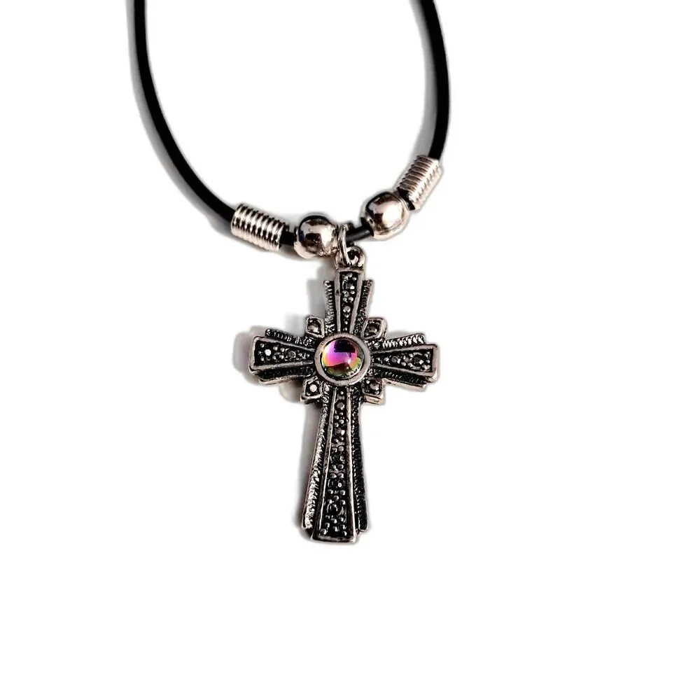 Cross Necklace with Crystal
